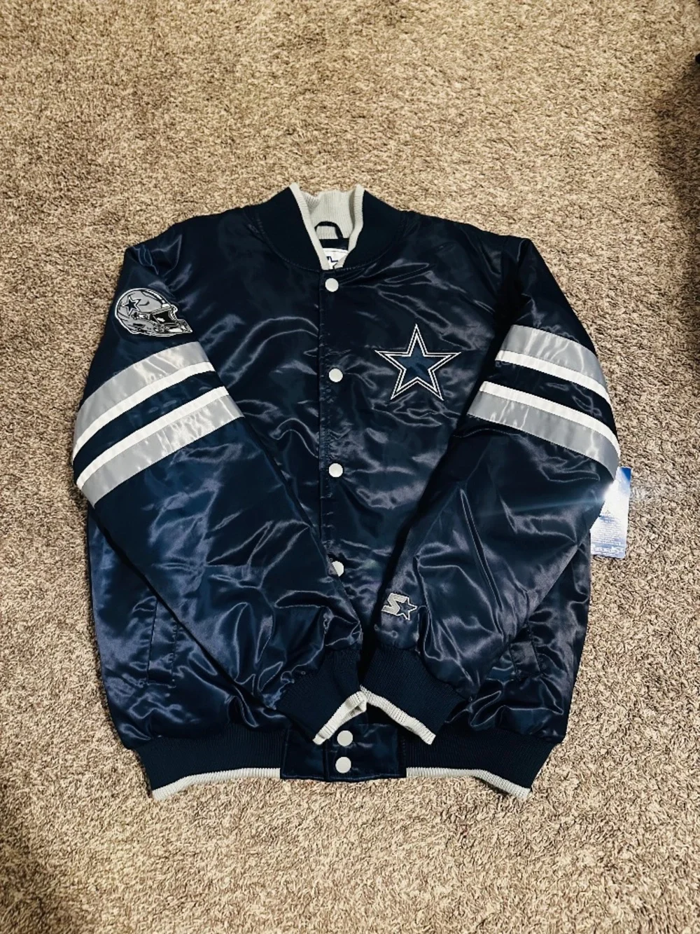 Dallas Cowboys Starter Satin Snap-Button Jacket